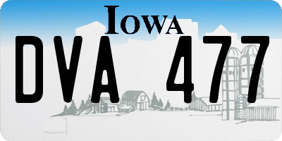 IA license plate DVA477