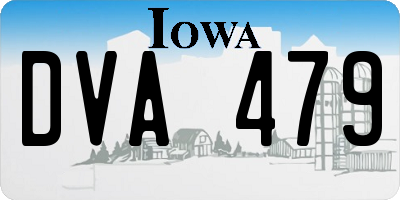 IA license plate DVA479