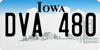 IA license plate DVA480