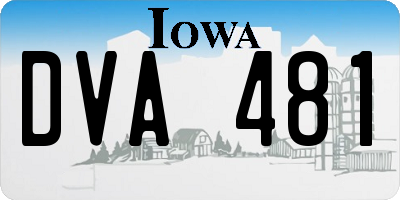 IA license plate DVA481