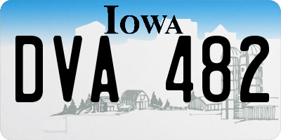 IA license plate DVA482