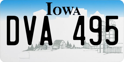 IA license plate DVA495