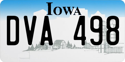 IA license plate DVA498