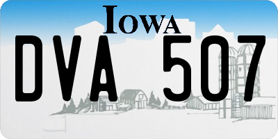 IA license plate DVA507