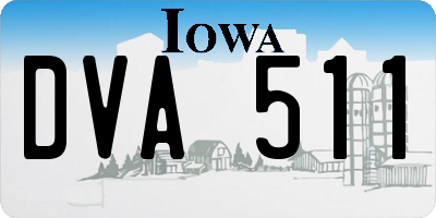 IA license plate DVA511