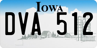 IA license plate DVA512