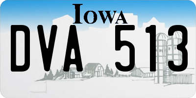 IA license plate DVA513