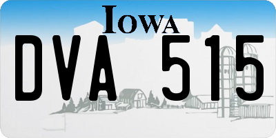 IA license plate DVA515