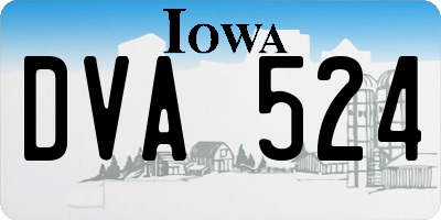 IA license plate DVA524