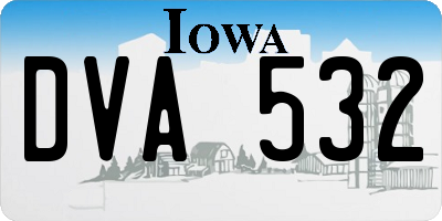 IA license plate DVA532