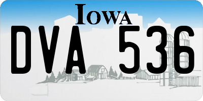 IA license plate DVA536