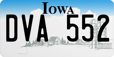 IA license plate DVA552