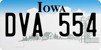 IA license plate DVA554