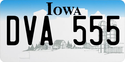 IA license plate DVA555