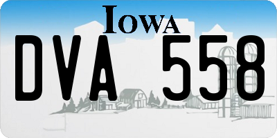IA license plate DVA558