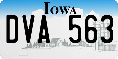 IA license plate DVA563