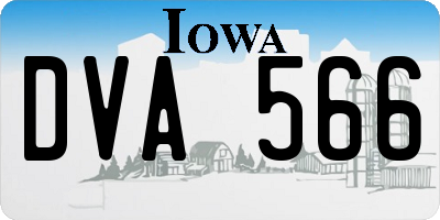 IA license plate DVA566