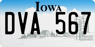 IA license plate DVA567