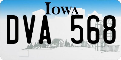 IA license plate DVA568