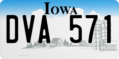 IA license plate DVA571