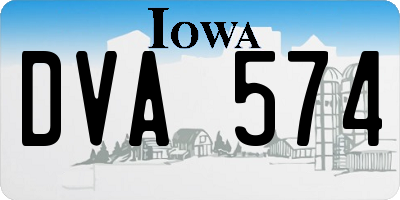 IA license plate DVA574