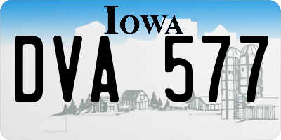 IA license plate DVA577