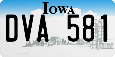 IA license plate DVA581