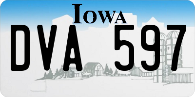 IA license plate DVA597