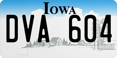 IA license plate DVA604