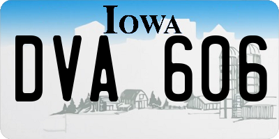 IA license plate DVA606
