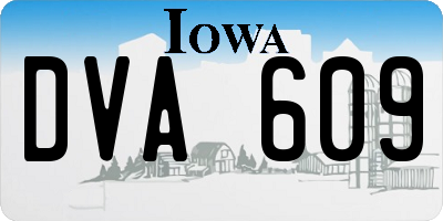 IA license plate DVA609