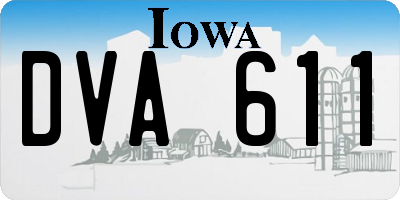 IA license plate DVA611