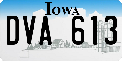 IA license plate DVA613