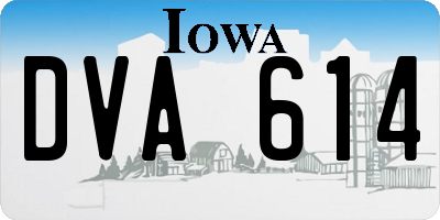 IA license plate DVA614