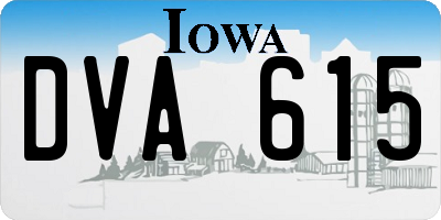 IA license plate DVA615