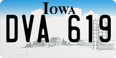 IA license plate DVA619