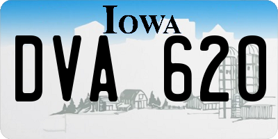 IA license plate DVA620