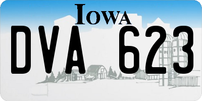 IA license plate DVA623