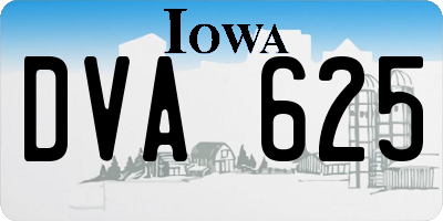 IA license plate DVA625