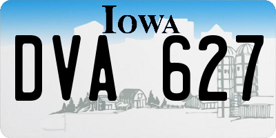 IA license plate DVA627