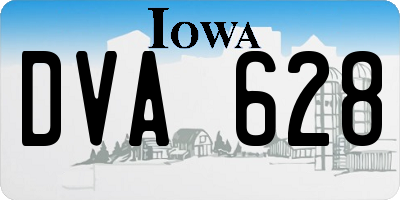 IA license plate DVA628