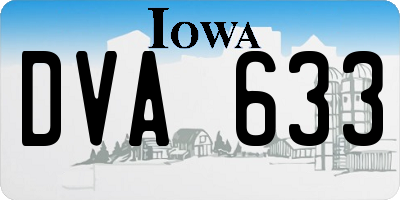 IA license plate DVA633