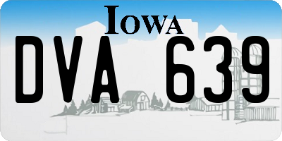 IA license plate DVA639