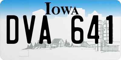 IA license plate DVA641