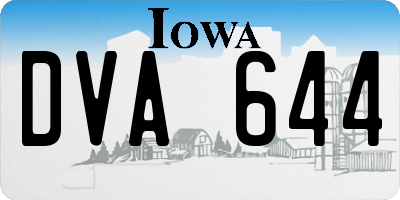 IA license plate DVA644