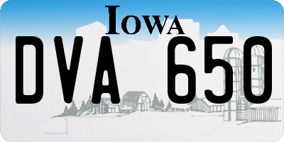 IA license plate DVA650