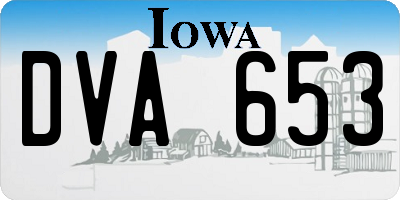 IA license plate DVA653