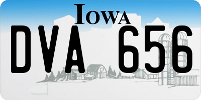 IA license plate DVA656