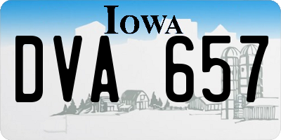 IA license plate DVA657