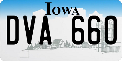 IA license plate DVA660